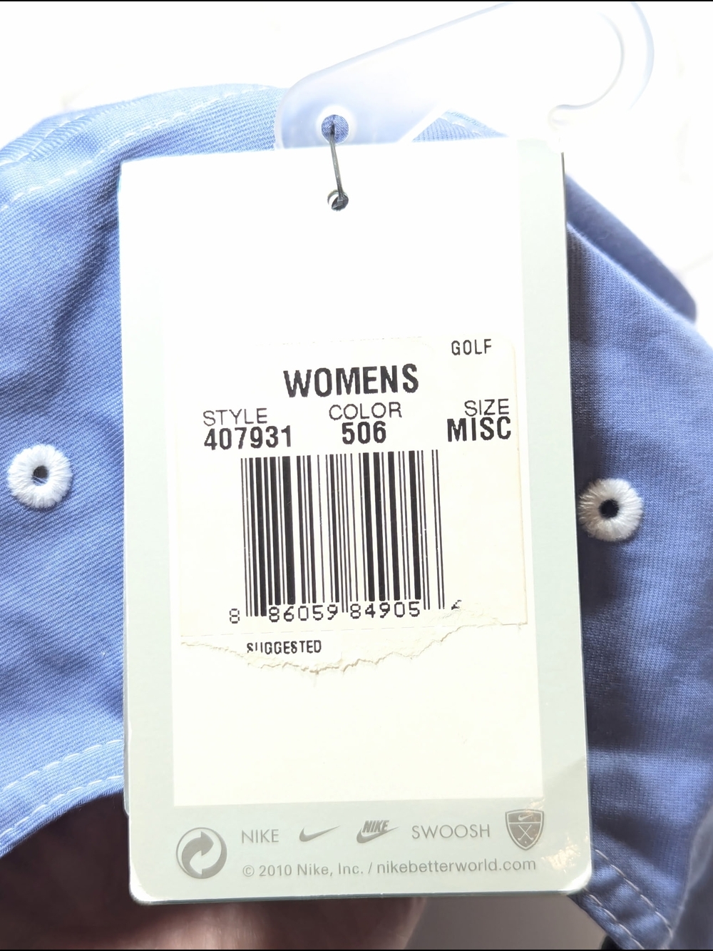 NWT Nike Golf Dri-Fit Hat Women's Adjustable Blue Cap Tennis Pickleball #407931 - Picture 9 of 9